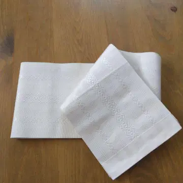 하카타 오리 반폭 오비 화이트 컬러 순수 실크