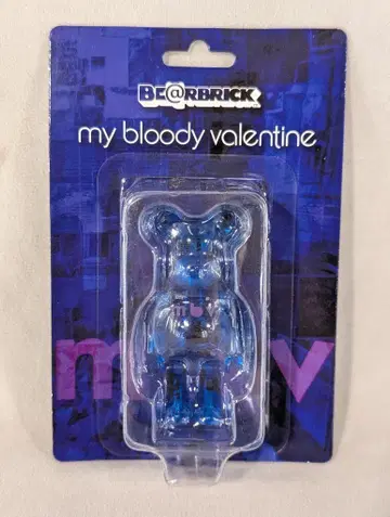 MEDICOMTOY 베어브릭 마이 블러디 발렌타인 클리어 블루 100%