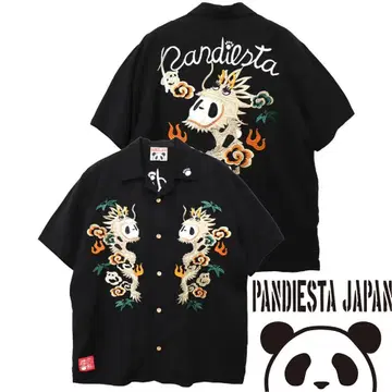 PANDIESTA 팬디에스타 팬더 제작 판도라곤 전체 자수 오픈 셔츠