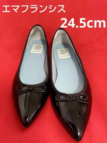 Emma Francis 플랫 발레 슈즈 블랙 24.5cm