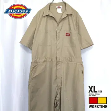 DICKIES 반팔 츠나기 구제 의류 작업옷 베이지 하자품 미국 수입품