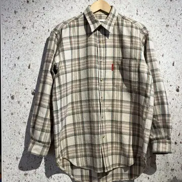 90s LUCKY STRIKE 체크 플란넬 셔츠 럭키 스트라이크
