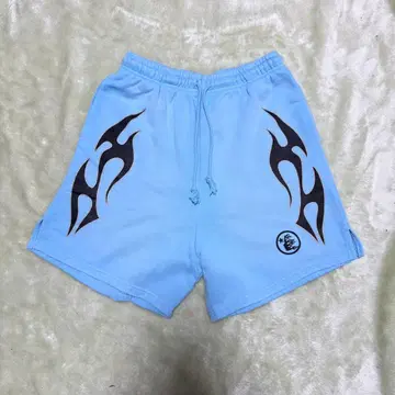 Hellstar blue FLAME shorts 헬스타 하프 팬츠