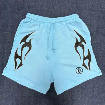 Hellstar blue FLAME shorts 헬스타 하프 팬츠