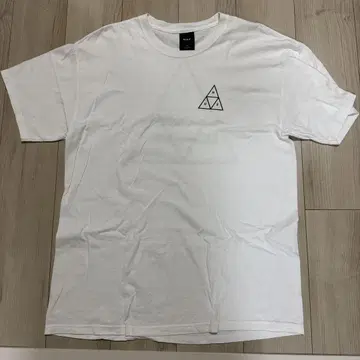HUF 화이트 티셔츠 삼각형 로고