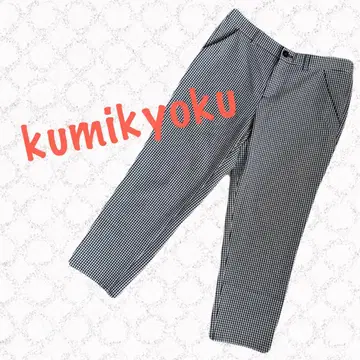 kumikyoku 깅엄 체크 캐주얼 팬츠