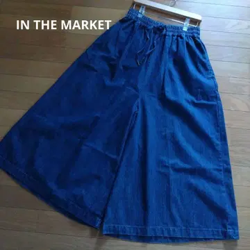 IN THE MARKET 데님 와이드 팬츠 네이비