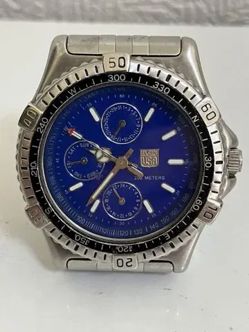 ELGIN 엘진 FK-990E 쿼츠 손목시계 크로노그래프 200m 방수