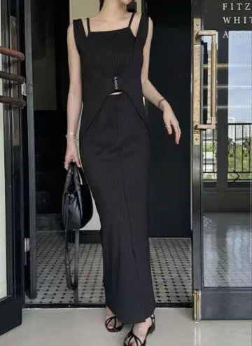 willfully 레이어드 원피스 블랙