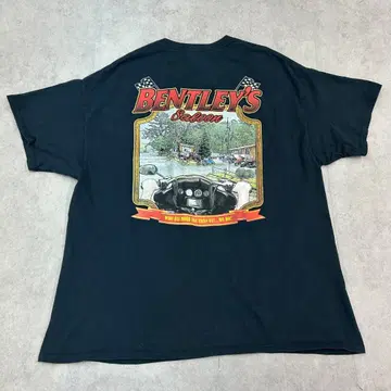 BENTLEY'S Saloon 아메리칸 바이크 티셔츠 블랙 2XL