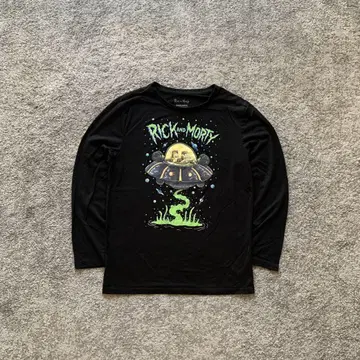 릭 앤 모티 RICK AND MORTY 캐릭터 롱 T 블랙