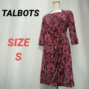 TALBOTS 탈봇 올 패턴 원피스 페이즐리 카슈쿨 S 7부 소매