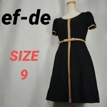 ef-de 에프데 원피스 반팔 블랙 리본 벨트 포함 M