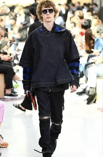사카이 지퍼 데님 팬츠 블루 파랑