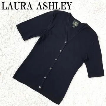 LAURA ASHLEY 반팔 니트 가디건 블랙 S B659