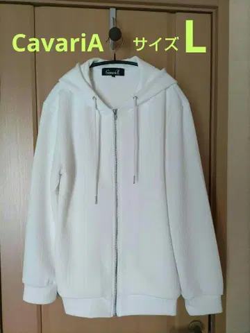 CavariA 카바리아 후드 부착 후드티 화이트 남성용 사이즈 L
