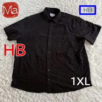 HB 에이치비 반팔 체크 망사 무늬 셔츠 XL 블랙