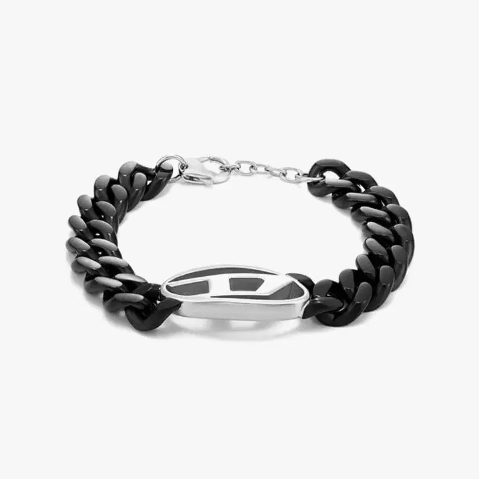 ★韓国の人気【DIESEL】★Oval D Logo Chain Bracelet★ Women's Oval D Logo Chain Bracelet | Silver | Diesel
