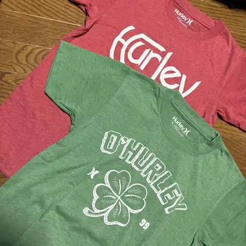 Hurley 티셔츠 2장 세트 (레드, 그린)