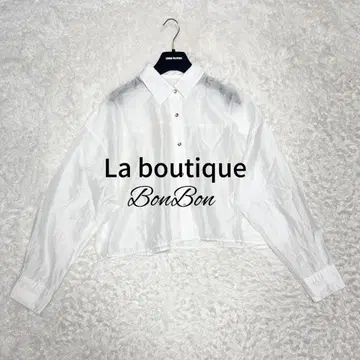 최고급 새상품 Laboutique bon bon 시어 크롭 셔츠