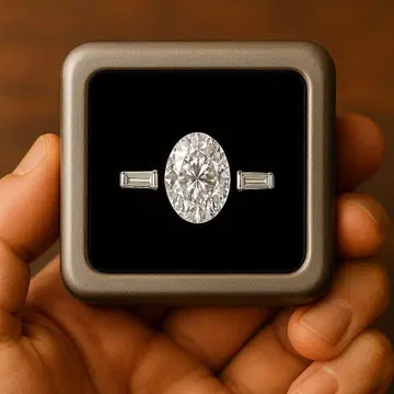 3.00ct D-VVS2 오벌 및 바게트 라보 그로운 다이아몬드 세트