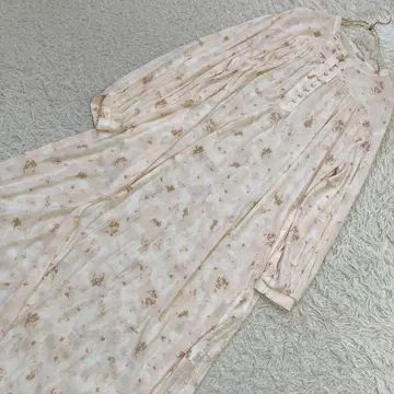 Vis 롱 원피스 핑크 베이지 F 비침 세련된 청순 고급