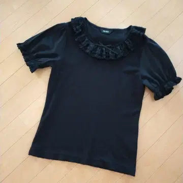 핑크하우스 프릴 셔츠 size L 블랙