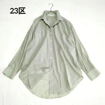새상품급 23KU 긴팔 셔츠 시어 코튼 보일 M 사이즈 루즈한 사이즈