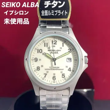 미사용 SEIKO 알바 아이프시론 티타늄 전면 루미브라이트 손목시계