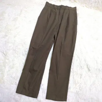 르농큐르 슬랙스(M) 무지 브라운 스트레이트 와이드 이지