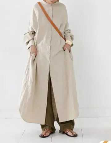 미사용 안티카 린넨 셔츠 원피스 원피스