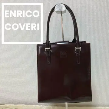 ENRICO COVERI 다크 브라운 핸드백 에나멜 스타일