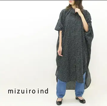 mizuiro ind 백 개더 슬리브리스 셔츠 원피스