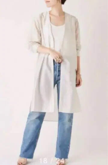 GALLARDAGALANTE 노카라 롱 셔츠 화이트 계열 F