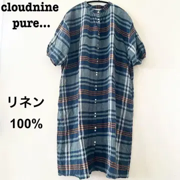 cloudnine pure 린넨 100% 원피스 체크 루즈핏