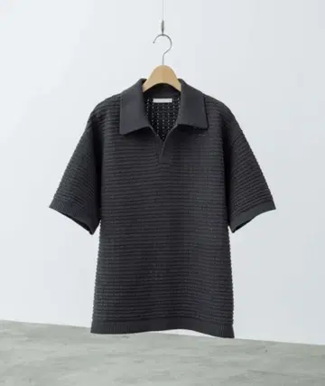 WYM LIDNM/TUCK SKIPPER KNIT POLO 차콜