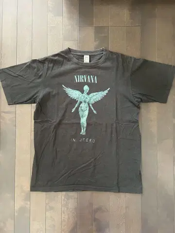 90년대 티셔츠 Nirvana in utero 카키