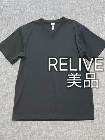 RELIVE 리라이브 셔츠 트레이닝 의류 반팔 검정 블랙 새상품급 L