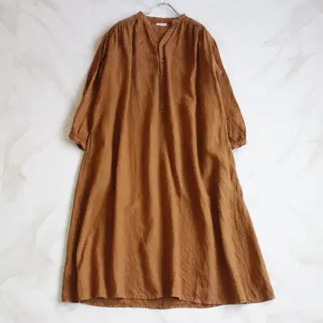 fog linen work 롱 원피스 F 사이즈 스키퍼 브라운