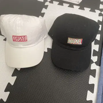 MARVEL 캡 2개 세트 화이트 블랙