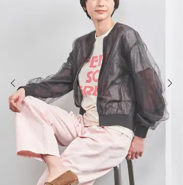미사용 새상품 UNITED ARROWS 튤 지퍼 가디건