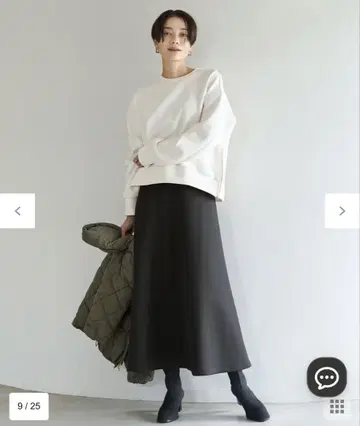 안피로 세미 플레어 스커트 차콜 XS