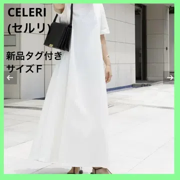 택 포함 새상품 CELERI 셀리 BACK 슬릿 원피스 흰색 화이트