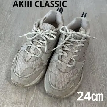 인기 AKIII CLASSIC 통굽 베이지 스니커즈 24cm