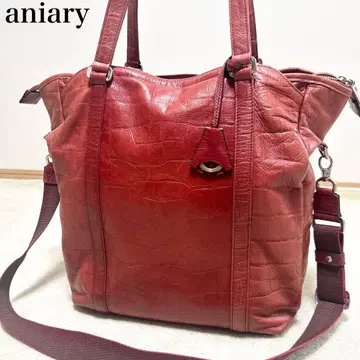 레어 아니아리 aniary 올 가죽 토트백 악어 엠보싱 빨간색 레드
