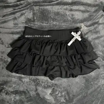 다크 코어 다크 코케트 코케트 프릴 미니 스커트 티어드 3단
