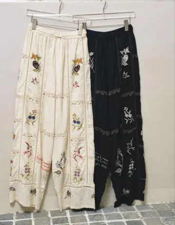 오늘의 자수 패치워크 팬츠