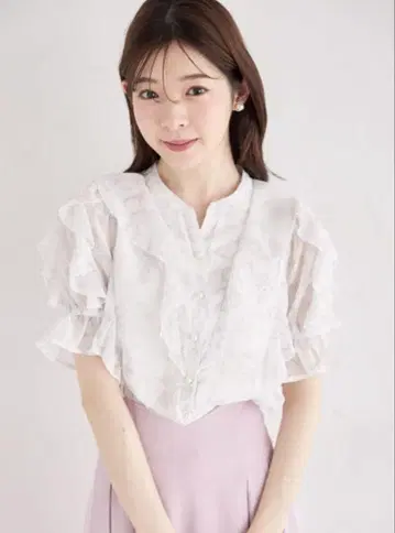 tocco 펄 후르츠 프린트 러플 프릴 블라우스