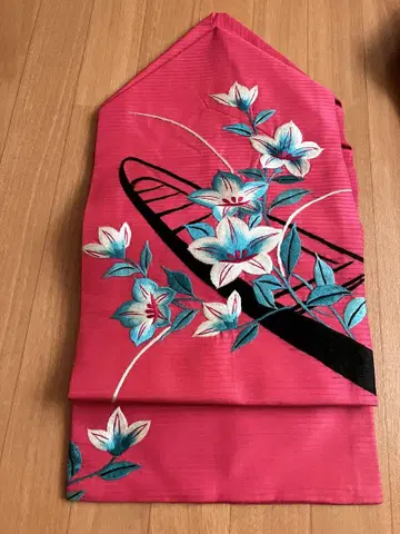 앤티크 나고야 오비 꽃무늬 자수 자수
