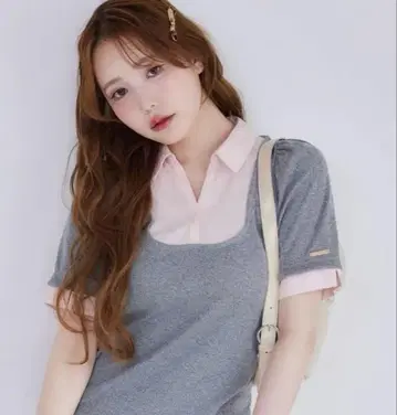 NICE CLAUP 셔츠 도킹 레이어드 상의